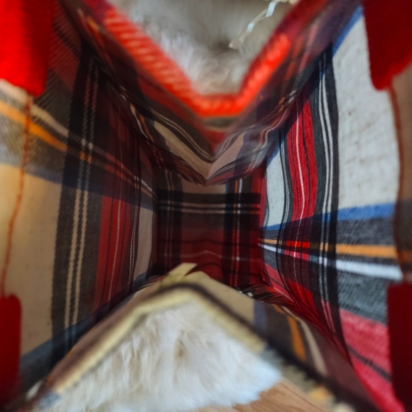 Great Gift! Wine Gift Bag Reusable Red Plaid Flannel - Picture 6 of 6